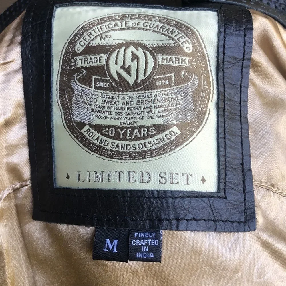 - NWOT Roland Sands Designer Men’s Wool/Leather Biker Jacket